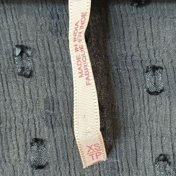 Free People Daliah Mini Blue Dress Long Sleeve Deep Blouse Size XS - Picture 11 of 11